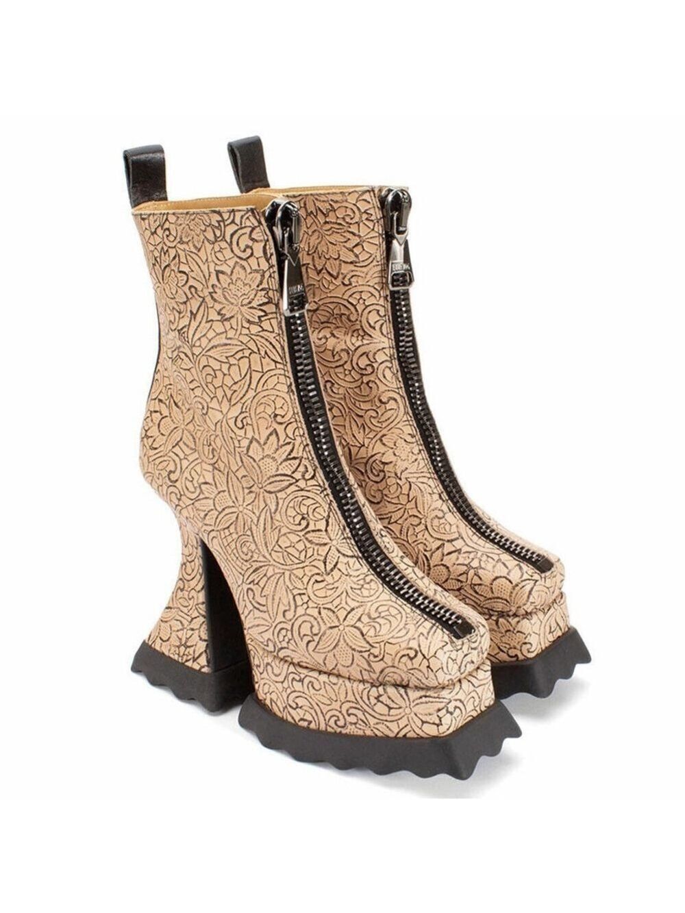 John Fluevog MUNSTER MAX PETUNIA MID-CALF PLATFORM BOOTS Size 9 - Picture 5 of 16